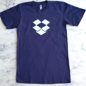 NWOT. Dropbox 100% Combed Cotton Navy Blue Short Sleeve Tee.